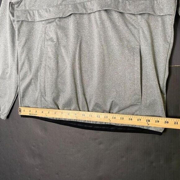 New Balance Mens Size M  1/4 Zip Water Resistant Soft Shell Hooded Jacket Gray - Picture 10 of 14